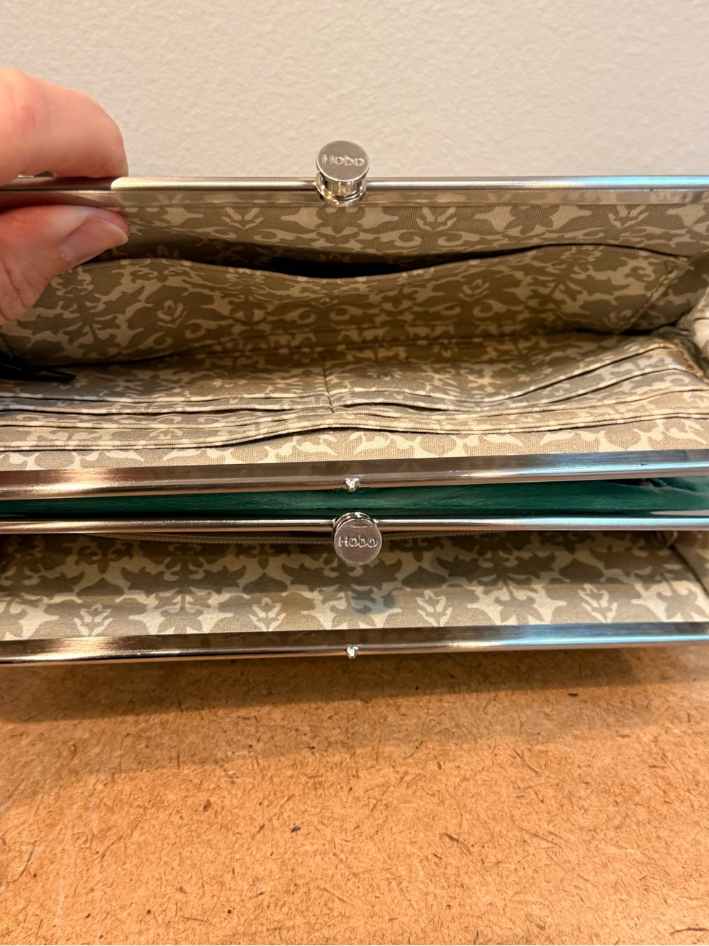 HOBO Teal Leather Frame Clutch - Picture 5 of 5
